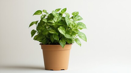 Fototapeta premium Green potted plant with vibrant leaves
