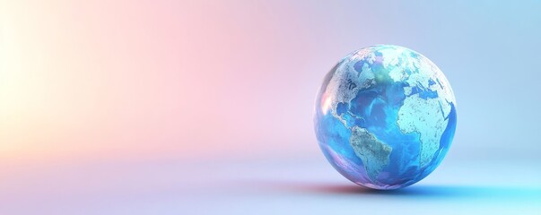 Glass globe on a colorful background.