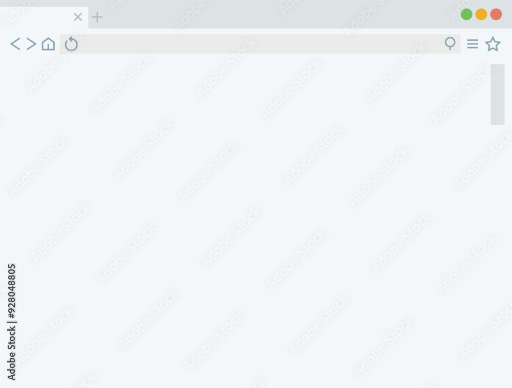 Poster browser window template. empty web app screen