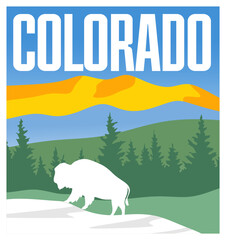 state of colorado united states on a blue background