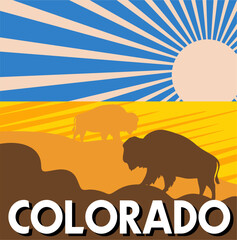 state of colorado united states on a blue background