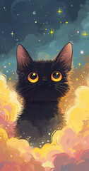 Fototapeta premium cat on the moon