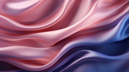 Obraz premium Abstract background of pink and blue silky fabric with flowing waves.