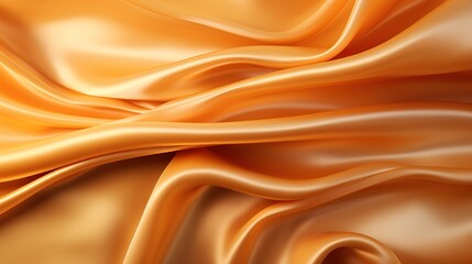 Obraz premium Abstract background of golden satin fabric with soft folds and waves.