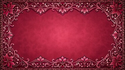 Pale ruby background with darker ornate ruby border for messages, red, ruby, pale, ornament, border, design