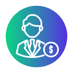 bank teller profile Gradient icon