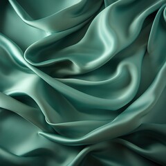 Obraz premium Close-up of a smooth, flowing teal satin fabric.