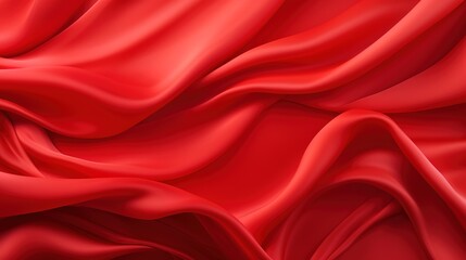 Obraz premium Smooth red fabric waves background.