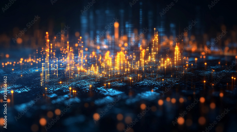 Poster dynamic business environment with a concept of global interconnectedness, showcasing abstract graphi