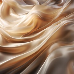 Fototapeta premium Smooth, flowing, beige fabric backdrop.