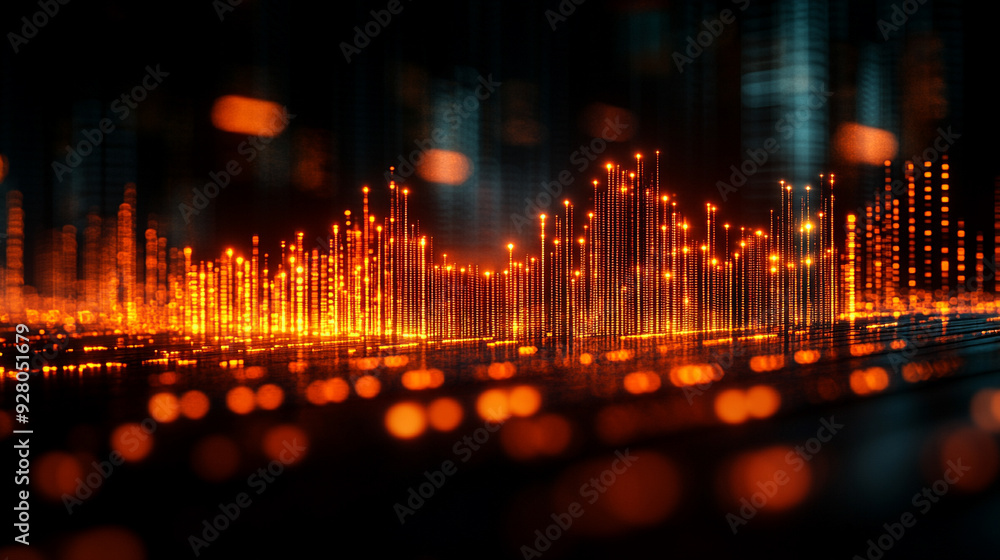 Poster dynamic business environment with a concept of global interconnectedness, showcasing abstract graphi
