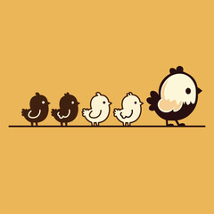 Little Chicken Yellow Background
