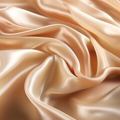 Obraz premium Soft, smooth, and luxurious beige satin fabric with gentle folds.