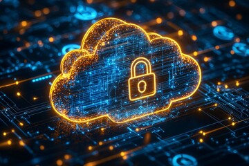 Fototapeta premium Illustration of Cloud Security Services Technology created with Generative AI