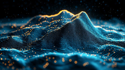 GIS geodata mapping concept showcasing detailed layers of geographic information. The vibrant map highlights intricate topographical features, suitable for spatial analysis and geospatial projects