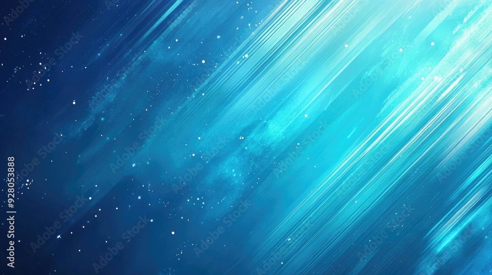 Poster bright and vibrant cyan gradient background with light streaks, creating a lively and fresh vibe.