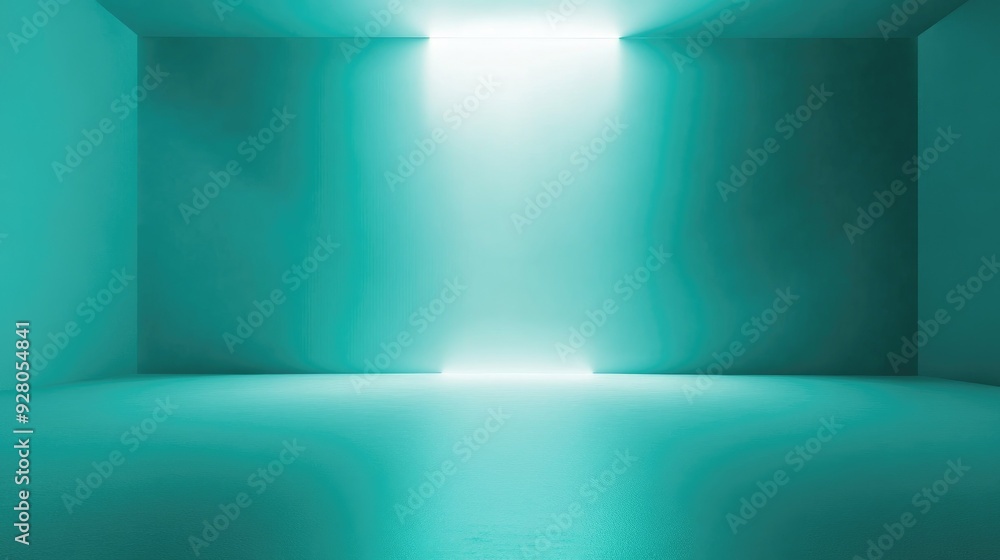 Poster cool and crisp mint green gradient background with sleek light effects, creating a fresh and modern 