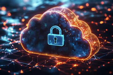 Illustration of Cloud Security Services Technology created with Generative AI