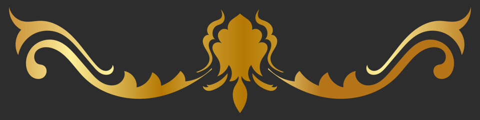 abstract vintage lines Rolled wooden lines for separating messages Baroque pattern decorates golden books