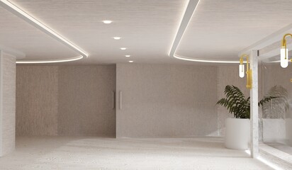Room Light Showroom Wall Document Studio Hall 3D Rendering