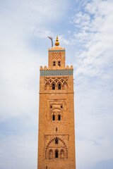 Fototapeta premium minaret of the mosque in marrakesh