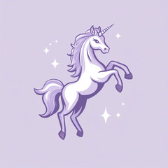 Mystical Unicorn Logo with Magical Lines in a Fantasy Vector Design