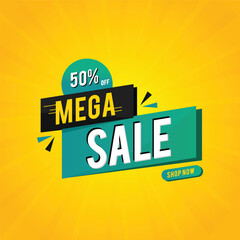 Sale Banner Special Offer, Big Sale, Discount, Mega Sale, and Online Shopping Banner Template Vector Design