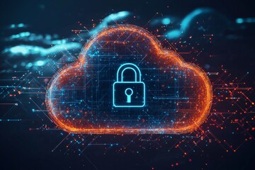 Illustration of Cloud Security Services Technology created with Generative AI