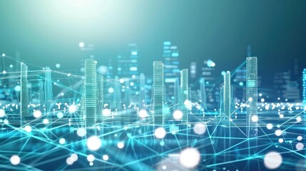 Abstract Cityscape of Interconnected Towers