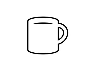フラットなホットコーヒーアイコンB：黒線