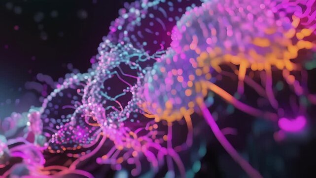 A realtime imaging of a cell membrane receptor undergoing conformational changes upon ligand binding promoting the recruitment and activation of intracellular messengers.