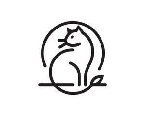 Cat logo design icon symbol vector illustration