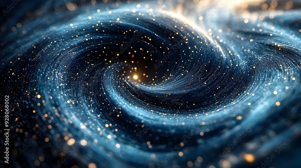 Poster swirling vortex of digital data and particles representing the epicenter of a powerful search engine