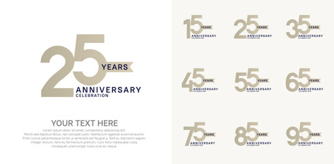 anniversary set, brown and black color with ribbon for celebration event