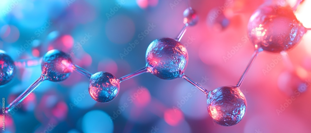 Poster innovations in synthetic polymers visualizing breakthroughs in material science for modern applicati