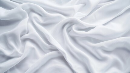 Obraz premium Elegant White Fabric with Soft Folds and Gentle Waves Creating a Serene and Minimalistic Background