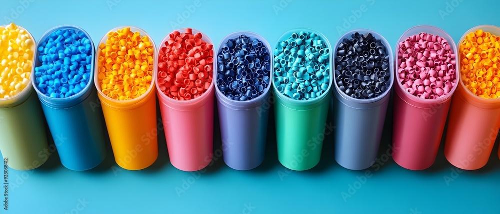 Aufkleber flexible and adaptive synthetic plastic materials displayed in a vibrant color spectrum highlighting