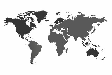 
Grey world map with borders of states. Isolated world map on white background. Vector illustration.

