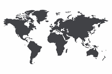 
Grey world map with borders of states. Isolated world map on white background. Vector illustration.

