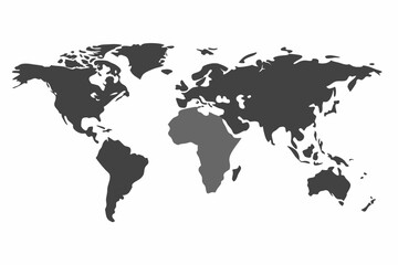 Obraz premium Grey world map with borders of states. Isolated world map on white background. Vector illustration.