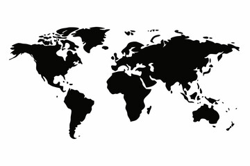 
Grey world map with borders of states. Isolated world map on white background. Vector illustration.

