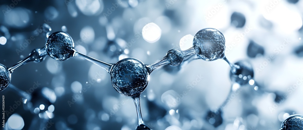 Poster innovative molecular structures visualizing breakthroughs in synthetic polymer materials for modern 