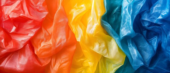 Recycled Synthetic Fabrics Highlighting the Importance of Sustainability and Recyclability in Textile Production  Innovative and Eco Friendly Textile Design Concept with Copy Space