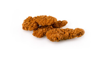 Isolated crispy fried chicken strips