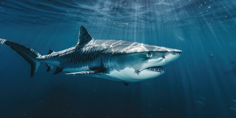 Naklejka premium Nictitating Membrane of a Tiger Shark