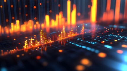 Fototapeta premium Analytical 3D Rendering Showcasing Decreasing Gross Profit Margin Trends Over Time