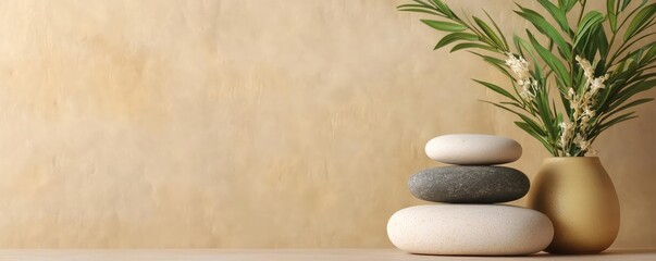 Zen-inspired spa with tranquil decor, warm stones, and healing aromatherapy, offering a soothing and rejuvenating retreat spa healing tranquility