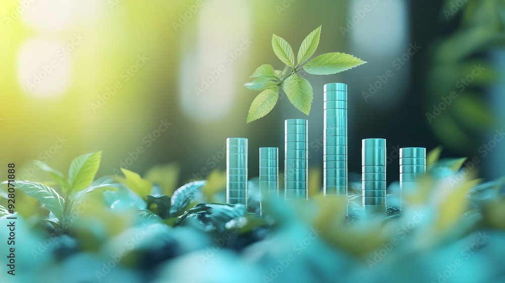 Poster 3d rendering of dividend yield trend visualizing company s shareholder value