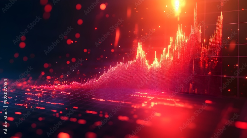 Poster 3d rendered downward trend in company s interest coverage data analytics
