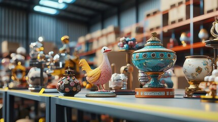 Collectibles being showcased on a high-traffic online auction platform 